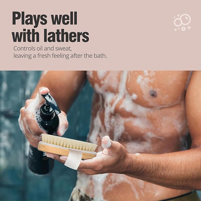 2 Pack Dry Brushing Body Brush, Natural and Soft Bristle Shower Brush for Body Cleaning, Exfoliating Bath Brush for Lymphatic Drainage Improve Circulation, Body Exfoliator Scrubber for Women Men