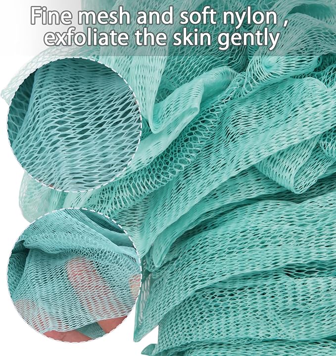 Bath and back scrubbing brush, loofah sponge exfoliating body brush, long-handled bath back brush with loofah, convenient for cleaning the back, bath accessories body brush (2-pack)