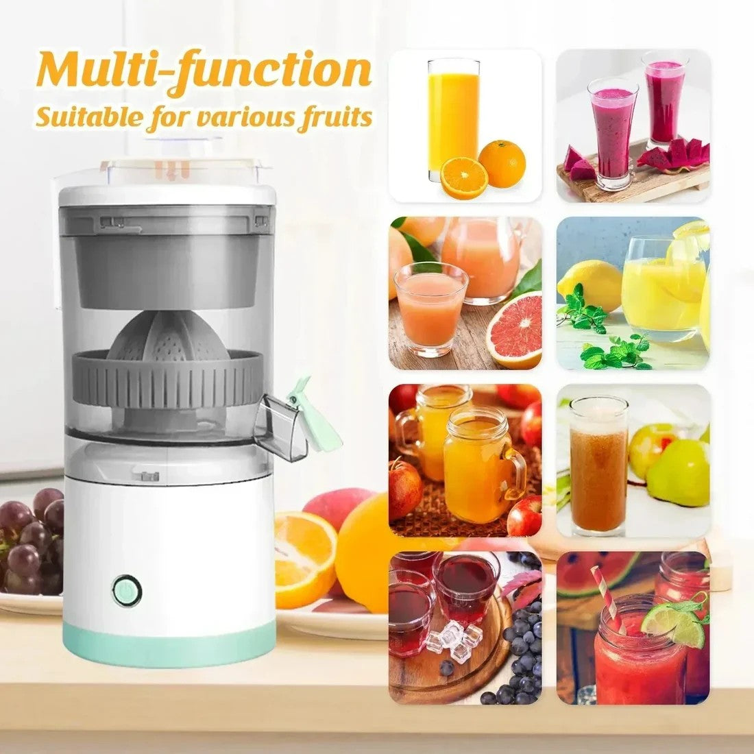 Electric Juicer Cup USB Citrus Orange Lemon Squeezer Portable Kitchen Fruit Blender Fresh Separator