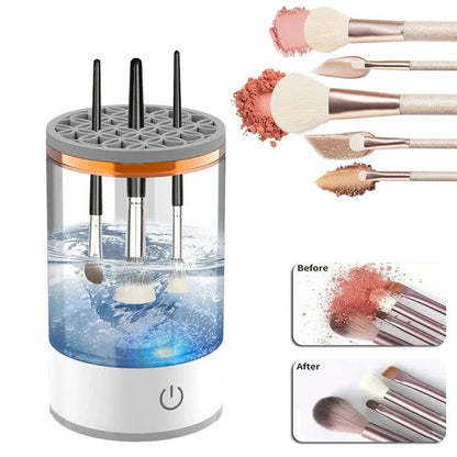 Automatic Makeup Brush Cleaner with UV Sterilization - Portable Electric Rotary Cleaner